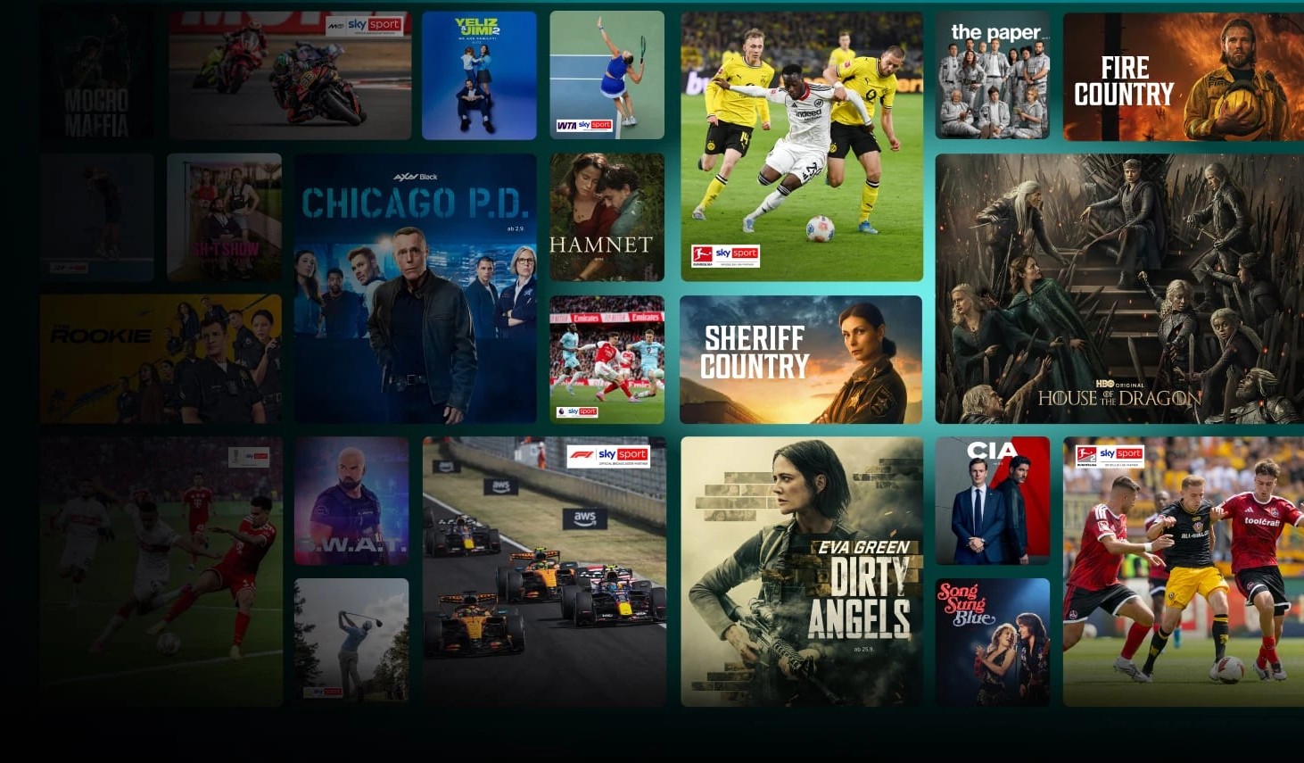 WOW Österreich Inhalte: House of the Dragon, Chicago P.D., Fire Country, Dirty Angels, Bundesliga, Premier League, Formel 1, MotoGP und Tennis bei Sky Sport