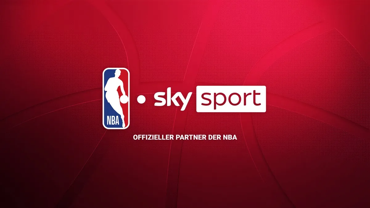 NBA-Logo und Sky-Sport-Logo – Sky Sport ist offizieller Partner der NBA