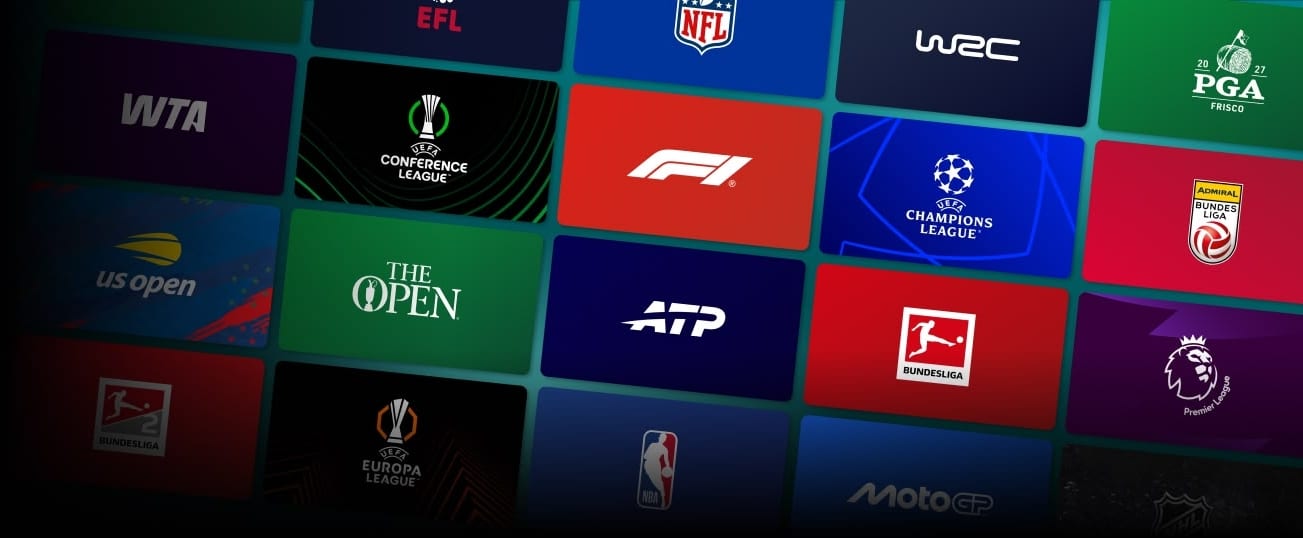 Live-Sport bei WOW: UEFA Champions League, Europa League und Conference League, ADMIRAL Bundesliga, Bundesliga und 2. Bundesliga, Premier League, EFL, Formel 1, MotoGP, WRC, NFL, NBA, ATP, WTA, US Open, The Open und PGA Championship